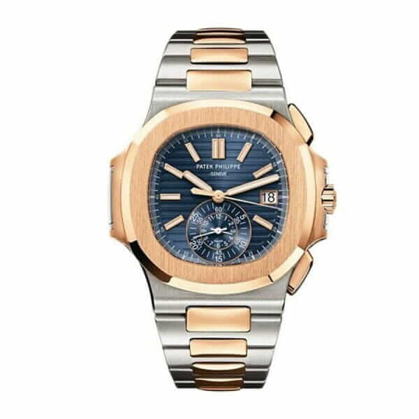 patek-philippe-nautilus-chronograph-5980-1ar-steel-and-rose-gold-blue-dial-replica-600x600