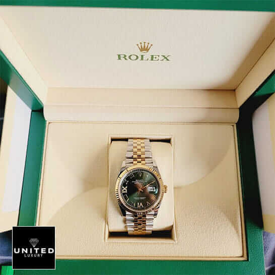 Rolex Datejust 126283RBR Green Roman Dial Replica 6 Rolex Roman Green Dial Steel Gold Replica in the rolex box