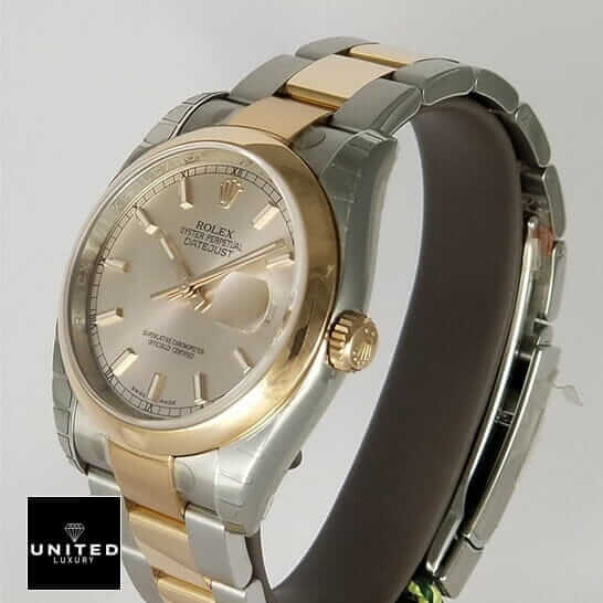 Rolex 126303 Oyster Replica 4 Rolex Datejust Gold 126303 Replica side view and white background