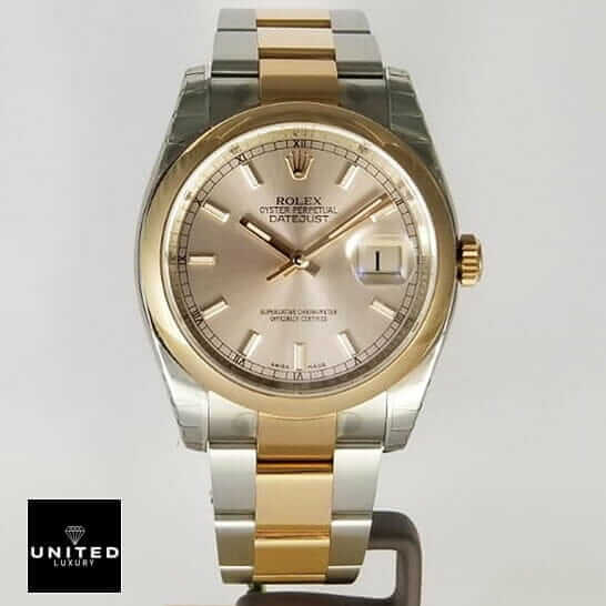 Rolex 126303 Oyster Replica 6 Rolex Gold 126303 Oyster Replica front view and white background