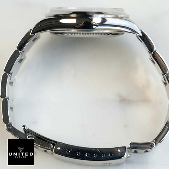 Rolex Air King 14000 Stainless Steel White Dial Replica 7 Rolex Air K?ng 14000 Stainless Steel Bracelet Replica leftside view