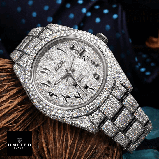 Rolex Datejust 116300 White Gold Diamond Arabic Dial Iced Out Replica 5 Rolex Datejust 116300 Iced Out White Diamond Replica