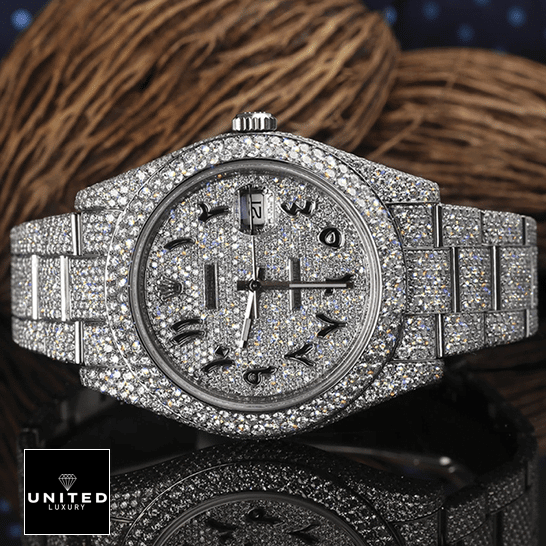 Rolex Datejust 116300 White Gold Diamond Arabic Dial Iced Out Replica 6 Rolex Datejust Arabic Numerial 116300 Iced Out Replica