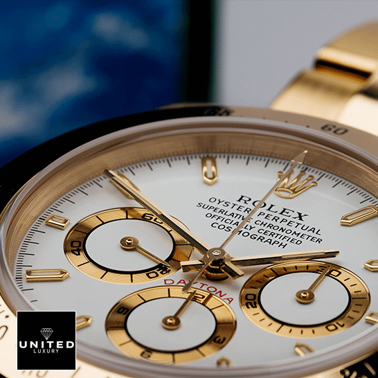 Rolex Daytona Chronograph Replica 3 Rolex Daytona Gold Tone White Dial on the Rolex Logo 116523 Replica
