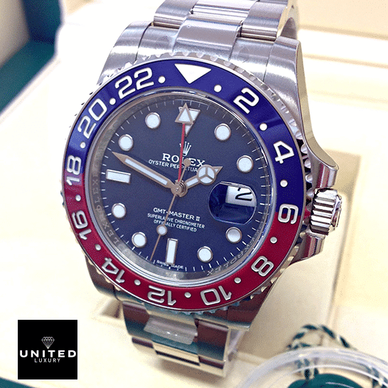 Rolex 116719BLRO Replica 5 Rolex GMT-Master II 116719BLRO Oyster Replica Silver Crown Pusher