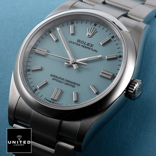 Rolex Oyster Perpetual Aqua Dial 126000 Replica 5 Rolex Perpetual 126000 S.Steel Case Turquoise Dial Stick Dot ?ndices Replica