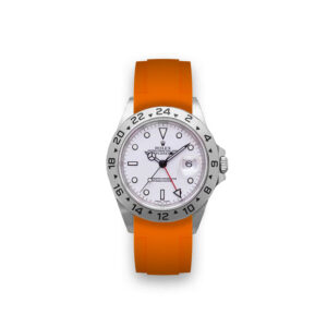 Replica Rolex Explorer II 42mm White Dial Orange rubber band or steel band