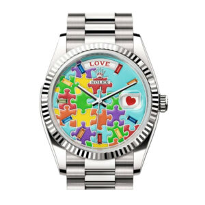 Day-Date 36 Rolex Day-Date 36 President White Gold Jigsaw Emoji Puzzle Dial 128239