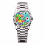 Day-Date Rolex Day-Date 36 President White Gold Jigsaw Emoji Puzzle Dial 128239
