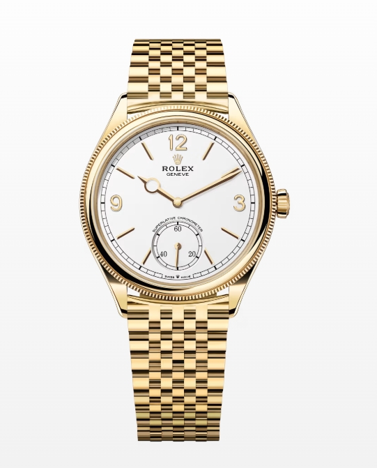 Rolex 1908  39 mm, 18 ct yellow gold, polished finish  Reference 52508