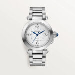 Pasha de Cartier watch 35 mm silvered flinqué dial
