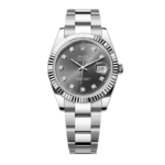 Rolex Datejust 41 White Gold/Steel Slate Diamond Dial Fluted Bezel Jubilee Bracelet 126334