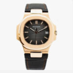 PATEK PHILIPPE Nautilus Dress Rubber Strap Watch from the Sports Elegance Collection – Black