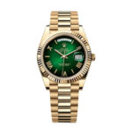 Rolex Day-Date 40 Green Ombre Roman Yellow Gold