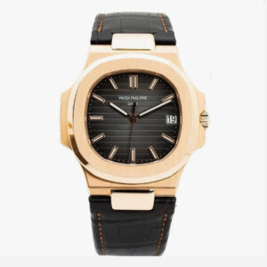 Patek Philippe Nautilus 5711R Black Dial Rubber Strap Watch